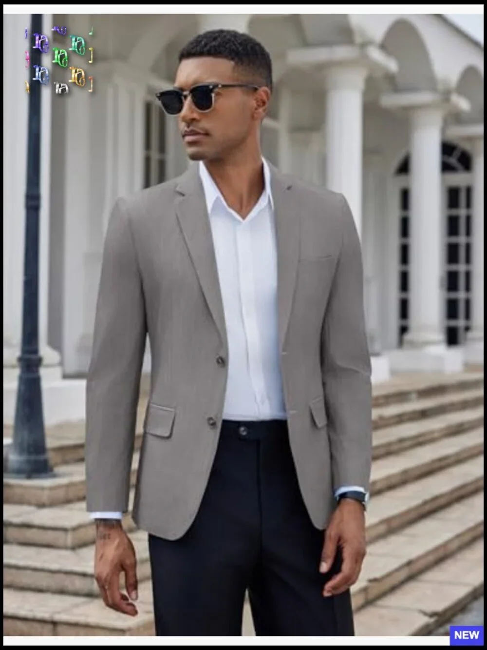 Slim Fit Sport Coat Lightweight Blazer Notch Lapel Two Button Casual Elegant